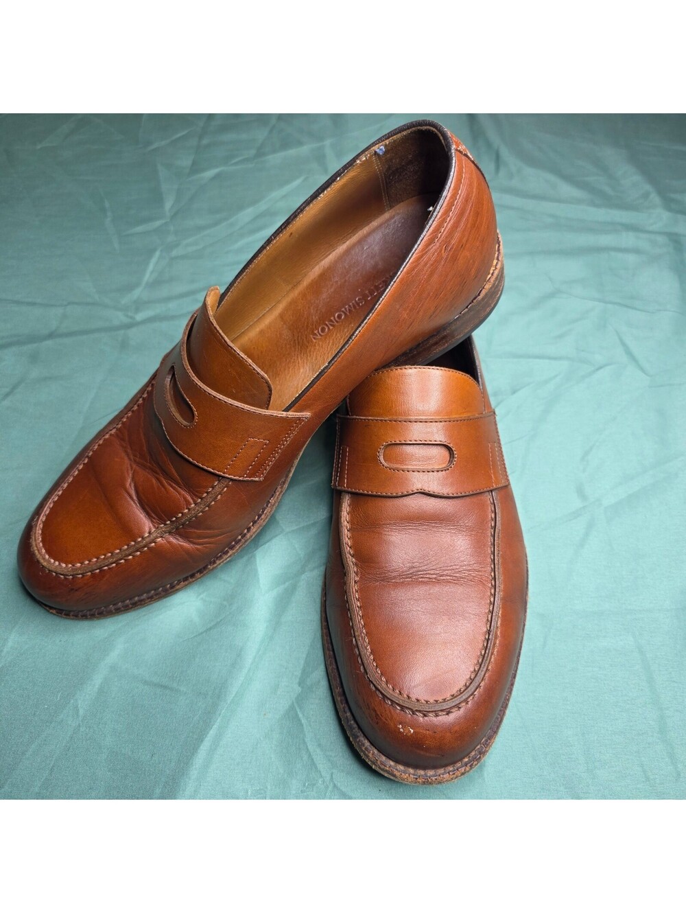 Beckett Simonon Cohen Penny Loafers Leather Slip On Dress Shoes Brown Men’s 10.5
